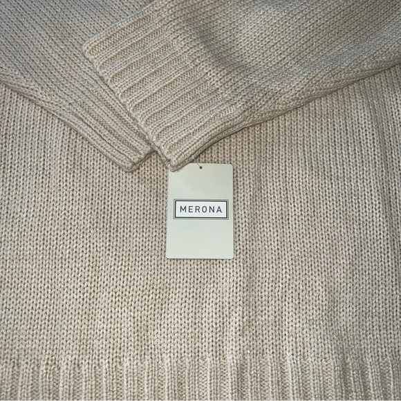 Merona Beige Cowl Neck Sweater - Picture 2 of 3